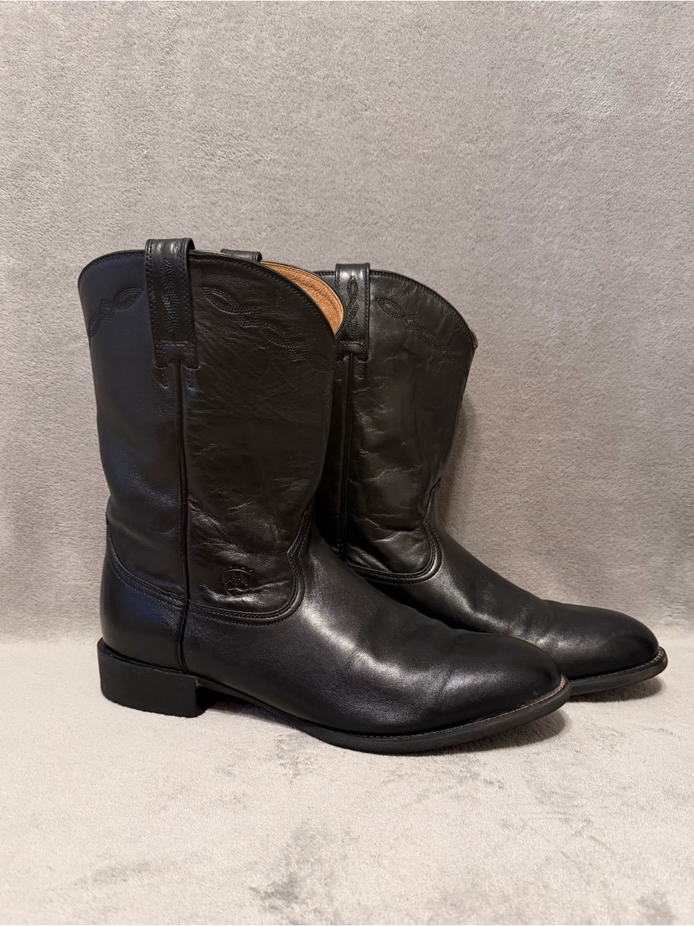Ariat Mens Heritage Roper Western Black Leather Cowboy Riding Boots Size 14D